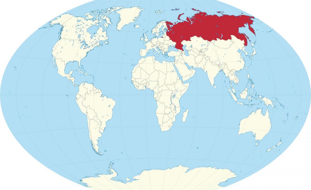 רוסיה על המפה של העולם.