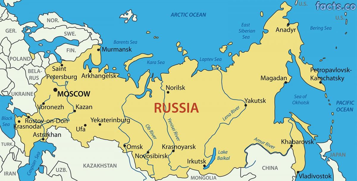 הערים של רוסיה מפה