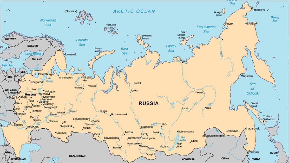 מפת העיר של רוסיה